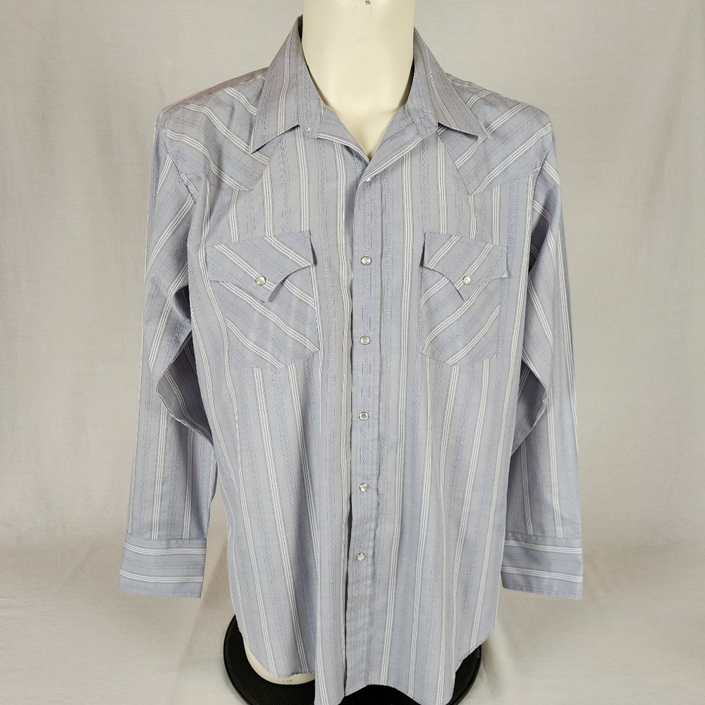 Ely Cattleman XL Gray Men's Western Dress Shirt